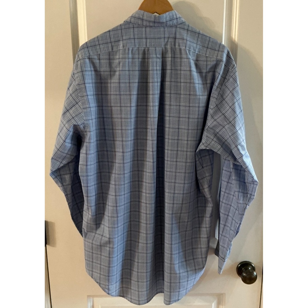 Polo Ralph Lauren Yarmouth Shirt 16 34/35 Blue Check Button Down Cotton - Picture 4 of 8